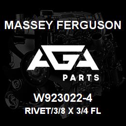 W923022-4 Massey Ferguson RIVET/3/8 X 3/4 FL | AGA Parts