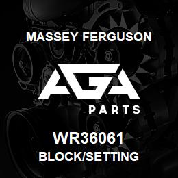WR36061 Massey Ferguson BLOCK/SETTING | AGA Parts