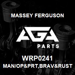 WRP0241 Massey Ferguson MAN/OP&PRT,BRAV&RUSTL GA | AGA Parts