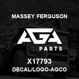X17793 Massey Ferguson DECAL/LOGO-AGCO | AGA Parts