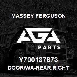 Y700137873 Massey Ferguson DOOR/WA-REAR,RIGHT | AGA Parts