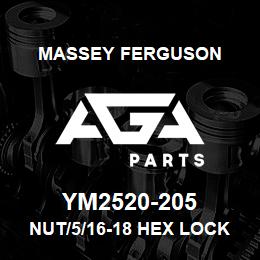 YM2520-205 Massey Ferguson NUT/5/16-18 HEX LOCK | AGA Parts