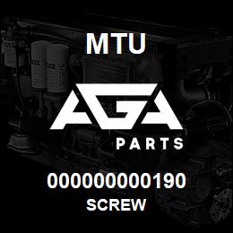 000000000190 MTU Screw | AGA Parts