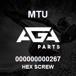 000000000267 MTU HEX SCREW | AGA Parts