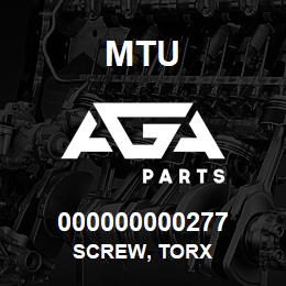 000000000277 MTU Screw, Torx | AGA Parts