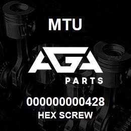 000000000428 MTU HEX SCREW | AGA Parts