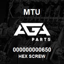 000000000650 MTU HEX SCREW | AGA Parts