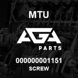 000000001151 MTU Screw | AGA Parts