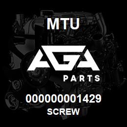 000000001429 MTU Screw | AGA Parts