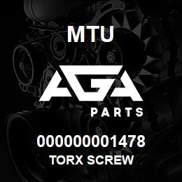 000000001478 MTU Torx Screw | AGA Parts