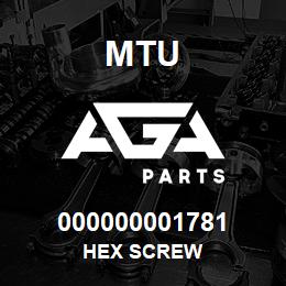000000001781 MTU HEX SCREW | AGA Parts