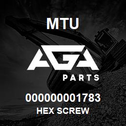000000001783 MTU HEX SCREW | AGA Parts