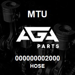 000000002000 MTU Hose | AGA Parts