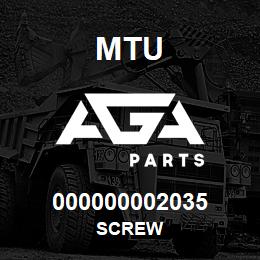 000000002035 MTU Screw | AGA Parts