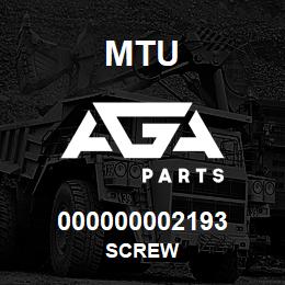 000000002193 MTU Screw | AGA Parts