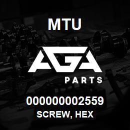 000000002559 MTU Screw, Hex | AGA Parts