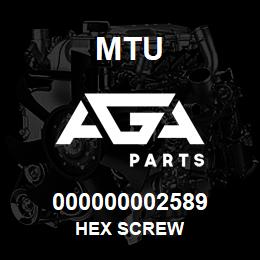 000000002589 MTU HEX SCREW | AGA Parts