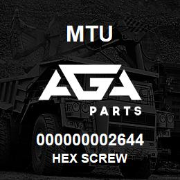 000000002644 MTU HEX SCREW | AGA Parts