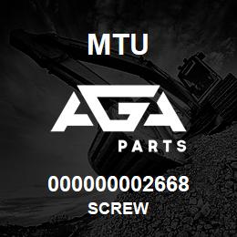 000000002668 MTU Screw | AGA Parts