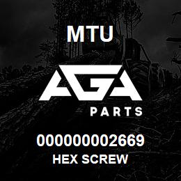 000000002669 MTU HEX SCREW | AGA Parts