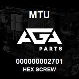 000000002701 MTU HEX SCREW | AGA Parts