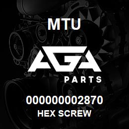 000000002870 MTU HEX SCREW | AGA Parts