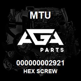 000000002921 MTU HEX SCREW | AGA Parts
