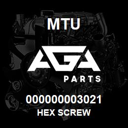 000000003021 MTU HEX SCREW | AGA Parts