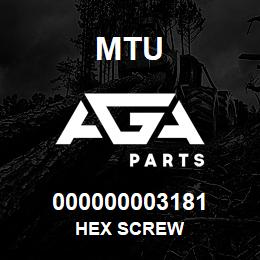 000000003181 MTU HEX SCREW | AGA Parts
