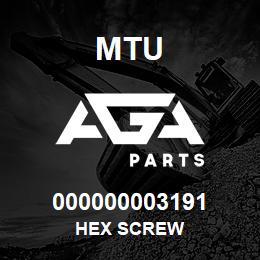 000000003191 MTU HEX SCREW | AGA Parts