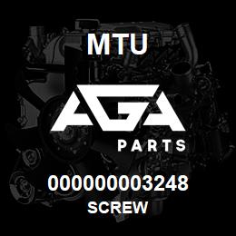 000000003248 MTU SCREW | AGA Parts