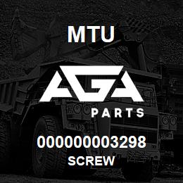000000003298 MTU SCREW | AGA Parts