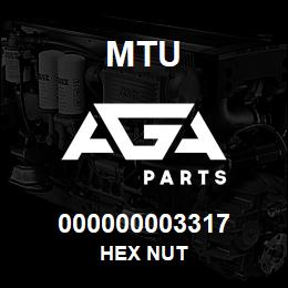 000000003317 MTU HEX NUT | AGA Parts