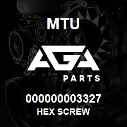 000000003327 MTU HEX SCREW | AGA Parts
