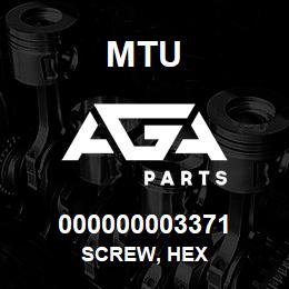 000000003371 MTU Screw, Hex | AGA Parts