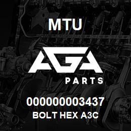 000000003437 MTU BOLT HEX A3C | AGA Parts