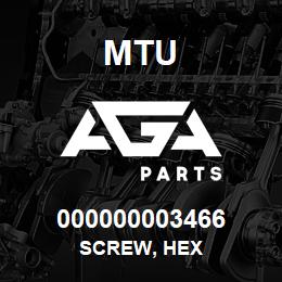 000000003466 MTU Screw, Hex | AGA Parts