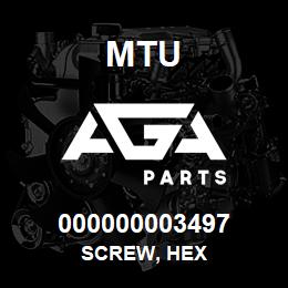 000000003497 MTU Screw, Hex | AGA Parts