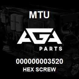 000000003520 MTU HEX SCREW | AGA Parts