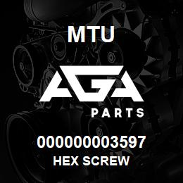 000000003597 MTU HEX SCREW | AGA Parts