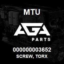 000000003652 MTU Screw, Torx | AGA Parts