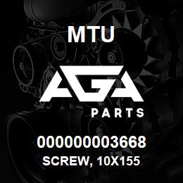 000000003668 MTU Screw, 10x155 | AGA Parts