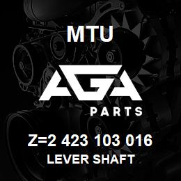 Z=2 423 103 016 MTU LEVER SHAFT | AGA Parts