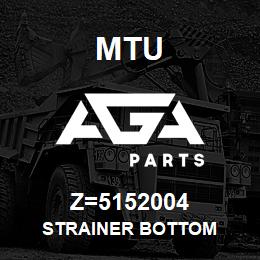 Z=5152004 MTU STRAINER BOTTOM | AGA Parts
