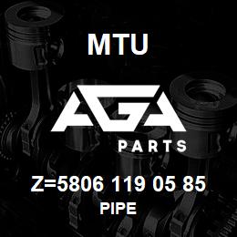 Z=5806 119 05 85 MTU PIPE | AGA Parts