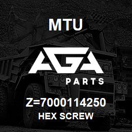 Z=7000114250 MTU HEX SCREW | AGA Parts