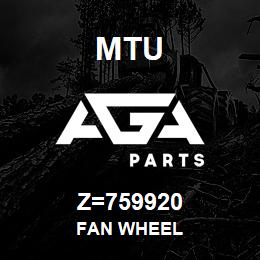 Z=759920 MTU FAN WHEEL | AGA Parts