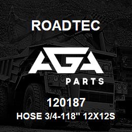 120187 Roadtec HOSE 3/4-118" 12X12ST-12X12ST | AGA Parts