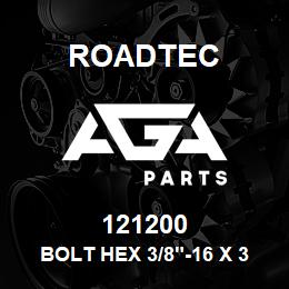 121200 Roadtec BOLT HEX 3/8"-16 X 3" | AGA Parts
