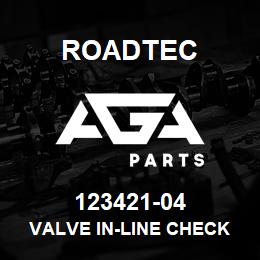 123421-04 Roadtec VALVE IN-LINE CHECK 1 1/4"NPT | AGA Parts